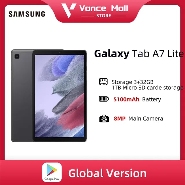 Introducing the Galaxy Tab A7 Lite 8.7" 32GB WiFi Android Tablet Compact, Portable, and Built for Kids